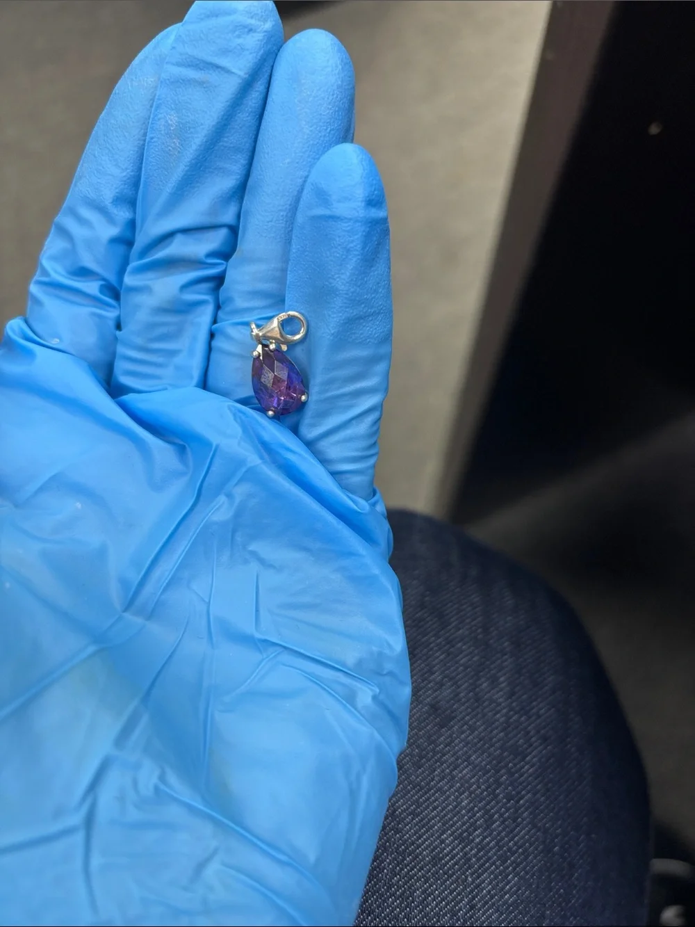 Thomas Sabo pear-cut amethyst gemstone charm pendant